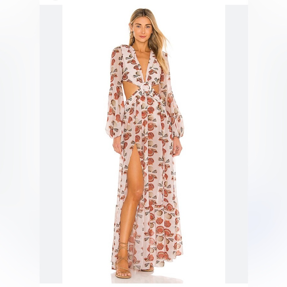 PatBo SeaShell long sleeve Maxi Dress